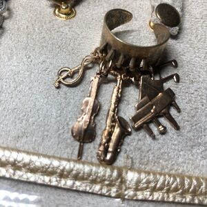Gold Musical Instrument Charm Ring